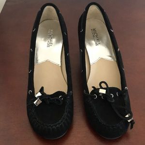 Michael Kors black suede wedges